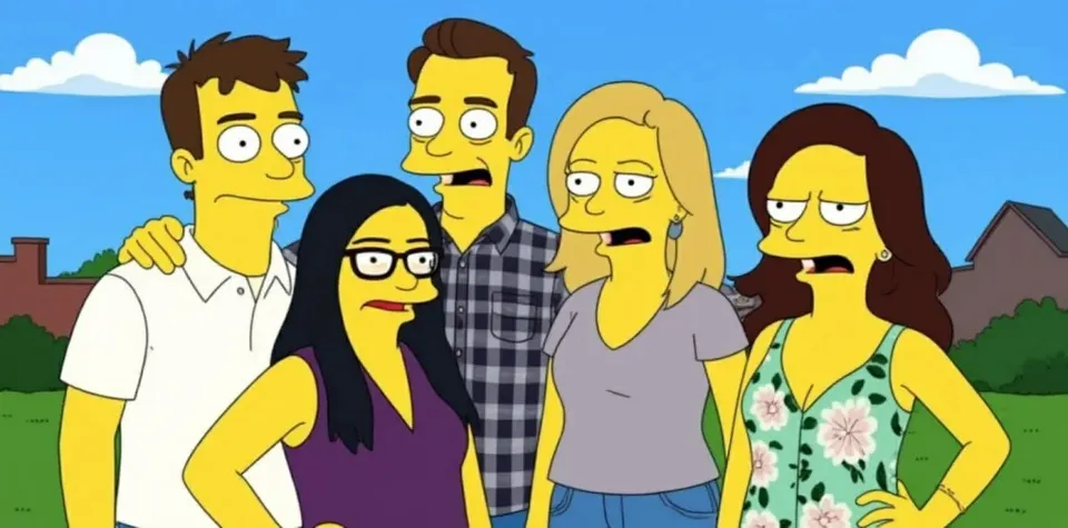 A Simpson AI-generated image of Claire's family.