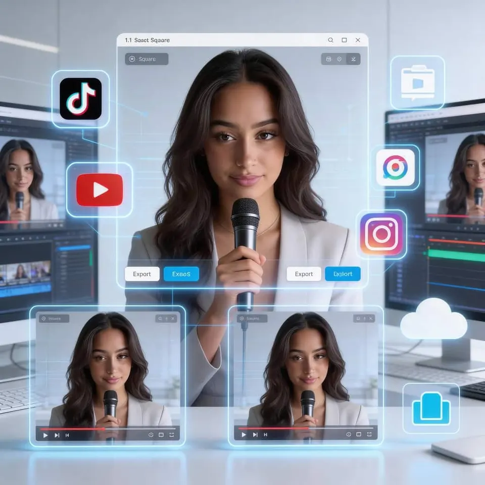 Auf soziale Plattformen exportierte KI-Avatar-Videos, kostenloser KI-sprechender Avatar-Videogenerator