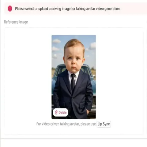 AI baby result preview with animation and sharing options