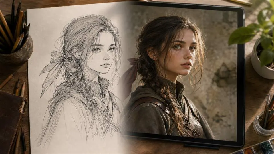 du dessin IA au réalisme
