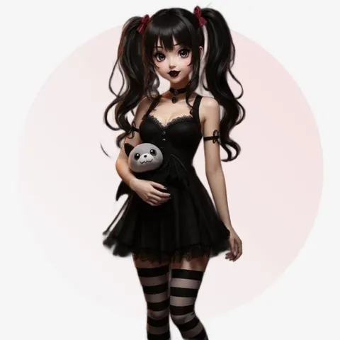 AI generated goth girl with intricate details