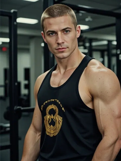 KI-Mann trainiert im Fitnessstudio