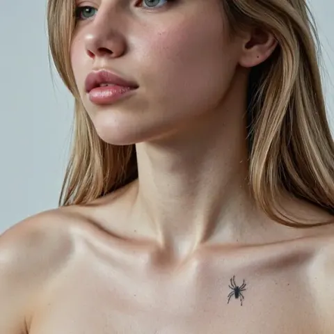 Der KI-Geldgenerator hat ein Mädchen mit einem Spinnen-Tattoo generiert