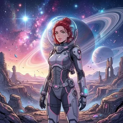 Anime-Mädchen im Cyberpunk-Stil