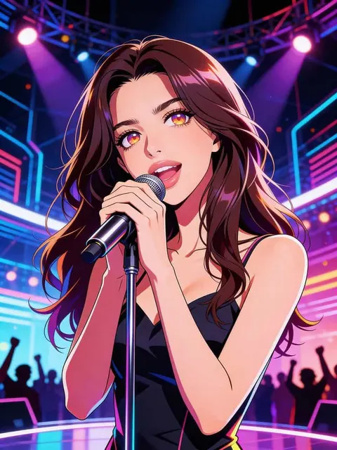 Anime-Idol mit Mikrofon, kostenloser sprechender Avatar-Videogenerator mit KI