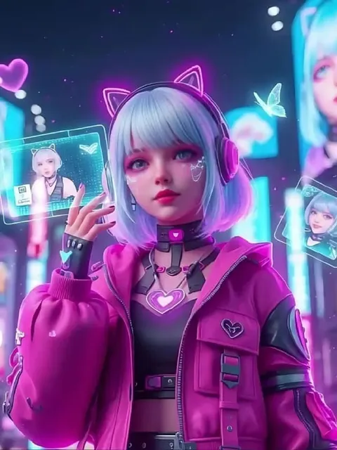 Anime-Mädchen mit pinken Haaren, erstellt mit dem Wan 2.2 Videogenerator.