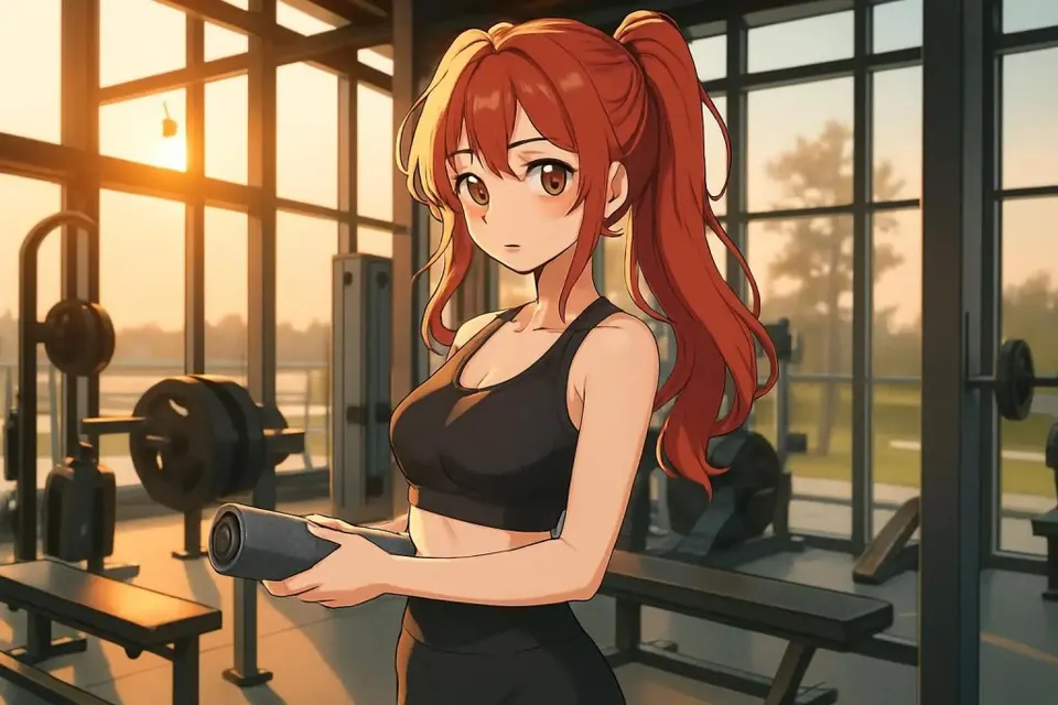 Anime-style gym version of personal photo transformation