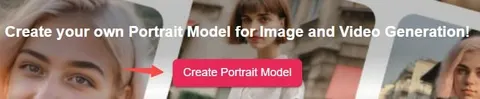 APOB AI banner inviting the user to create a portrait model
