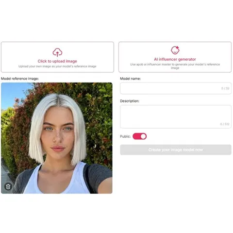 APOB AI Charaktermodell-Setup mit einem Referenzporträt für einen AI-Bildzusammenführungs-Workflow