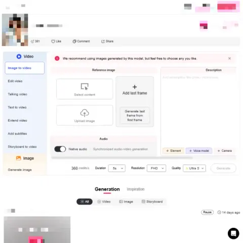Painel de fluxo de trabalho de imagem para vídeo de IA APOB para criar um vídeo de IA para negócios