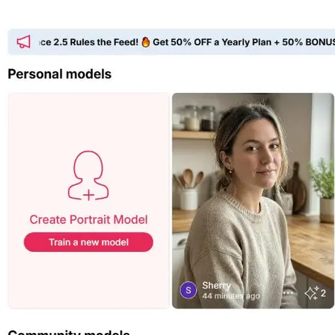 APOB AI Personal models screen for selecting a recurring character for a brainrot video