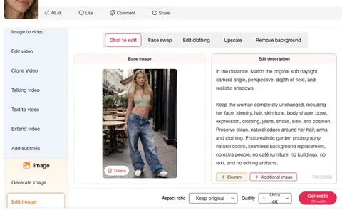 Panneau de prompt pour un changement de fond précis