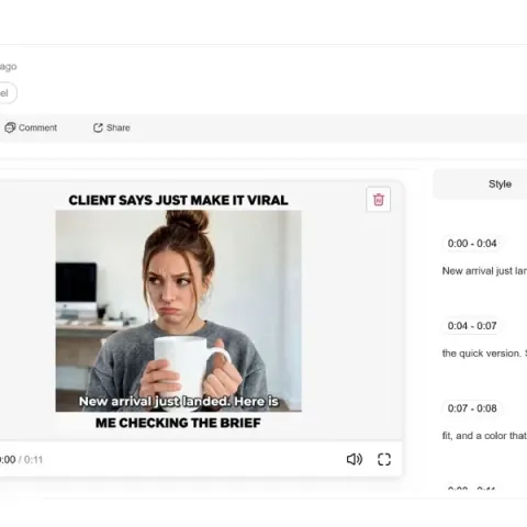Untertitel-Editor von APOB AI zur Optimierung der Beschriftungen eines Social-Media-Videos