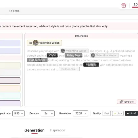 APOB-AI-Prompt-Editor für Text zu Video zur Inszenierung einer mehrphasigen Bullet-Time-Aufnahme