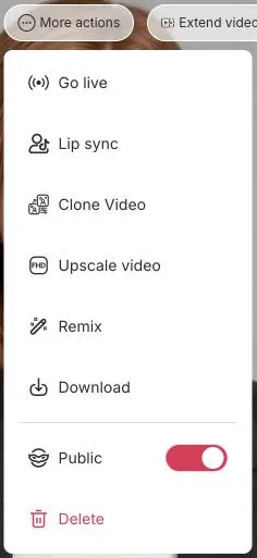 APOB completed-video menu showing the Download action after review.