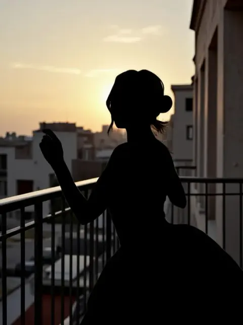 Balkon-Ballerina-Silhouette mit dem Silhouette-Maker-Tool.