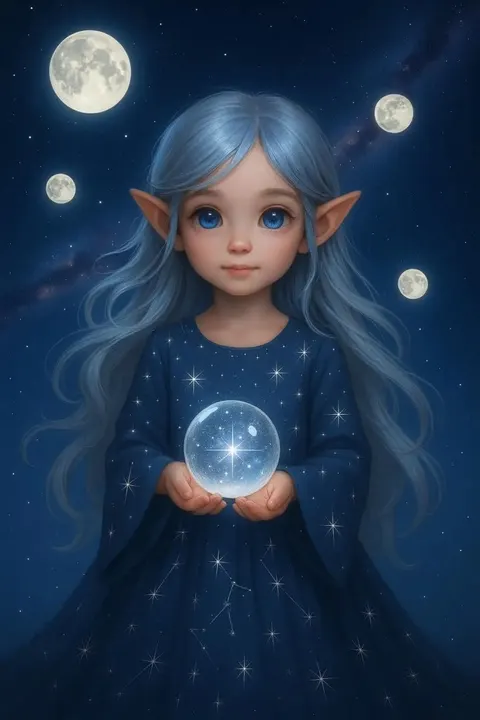 Celestial elf created via AI fantasy character generator