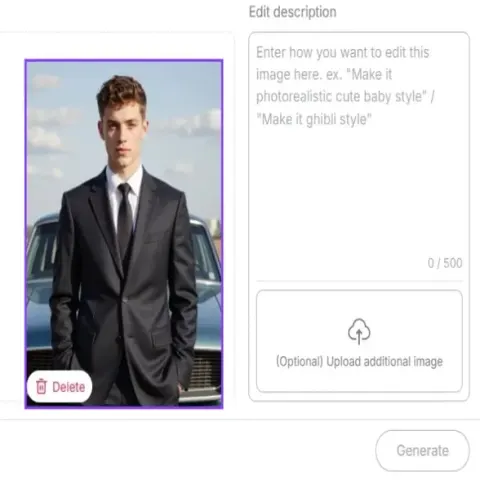 Chat to Edit prompt for turning a portrait into baby style