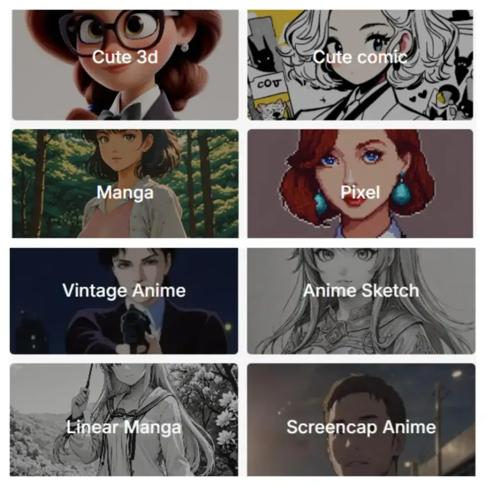 Cliquez pour choisir parmi différents styles dans AI Portrait Generator