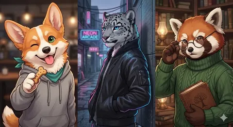 Erstelle meisterhafte niedliche Furry-Kunst