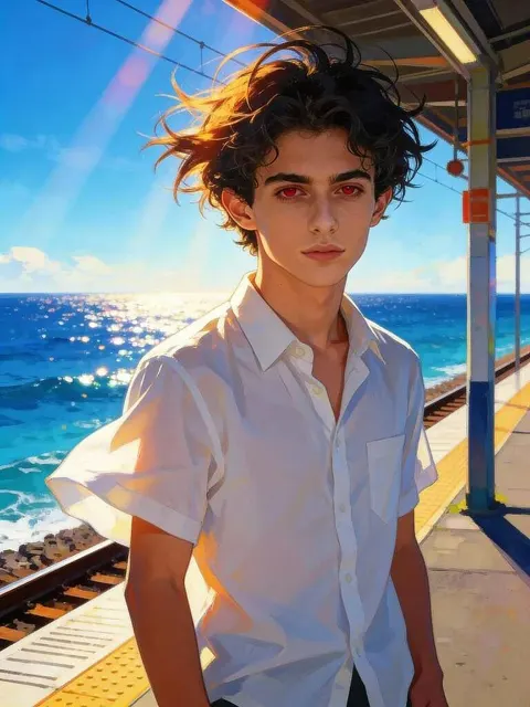 Erstelle atemberaubende digitale Anime-Zwillinge mit den InVideo KI-Funktionen für lebendige Sommerszenen.