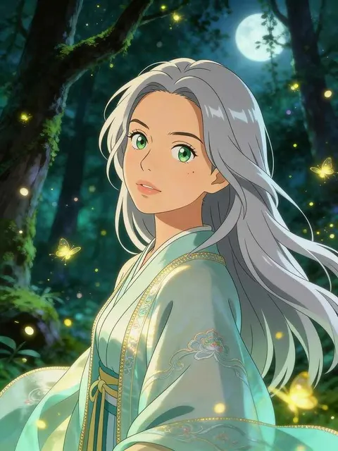 Gestalte einzigartige KI-Influencer mit InVideo KI-Funktionen in atemberaubenden, mystischen Anime-Umgebungen