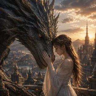 Dragon race and human girl generated by AI Drama Generator.