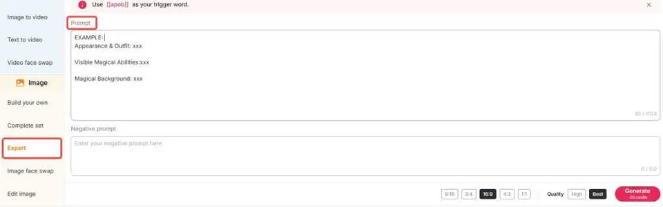 entre a prompt pour create an ai coser