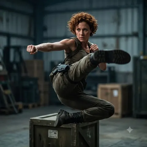 freecompress-Seamless AI Drama Generator face-swap allows consistent character to perform complex action stunts.