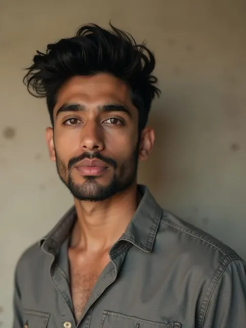 Un Indien souriant alors qu'un générateur de visages aléatoires révèle l'histoire des échecs.