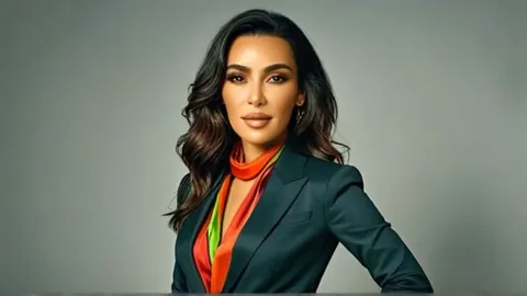 Kim Kardashian in einem Anzug