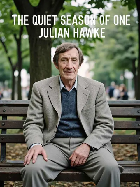Einsame Herbstbank des alten Mannes, erstellt vom AI-Buchcover-Generator