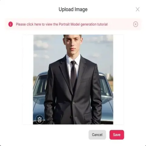 Photo upload and AI portrait options for baby image creation