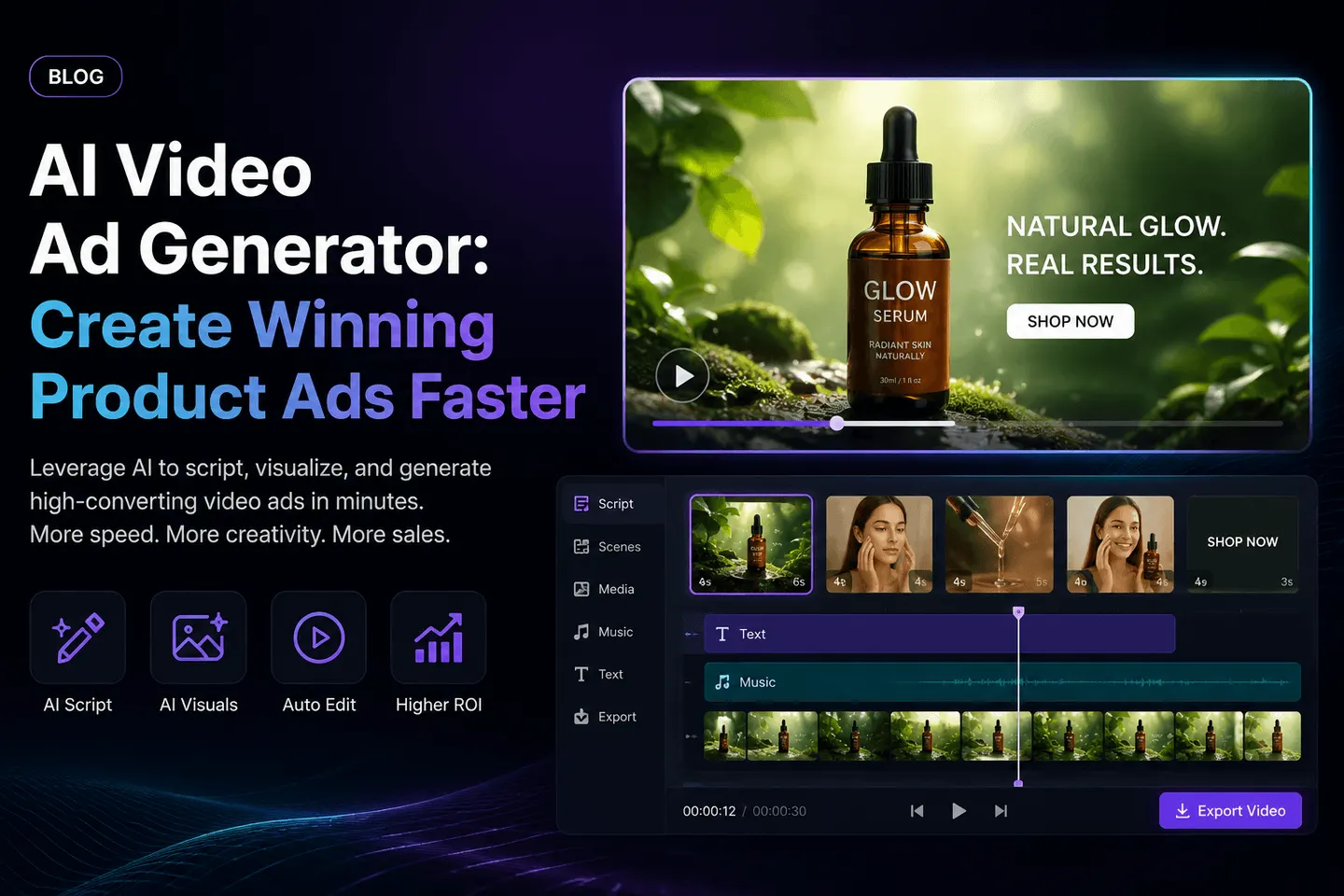 AI product ad video workflow in a video editor