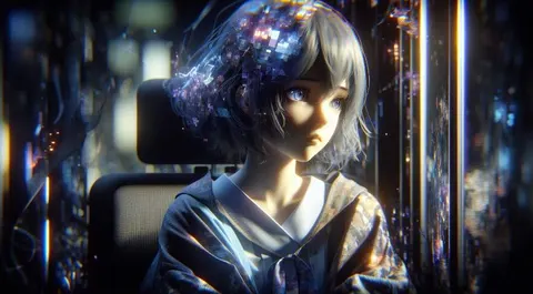 trauriges Anime-Mädchen