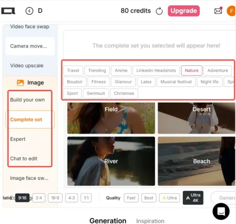 Legen Sie eine Szene für Ihren KI-Tiktok-Video-Influencer fest