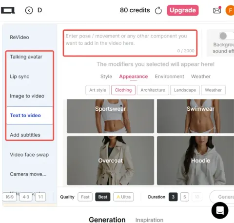 Legen Sie eine Szene für Ihren KI-Tiktok-Video-Influencer fest