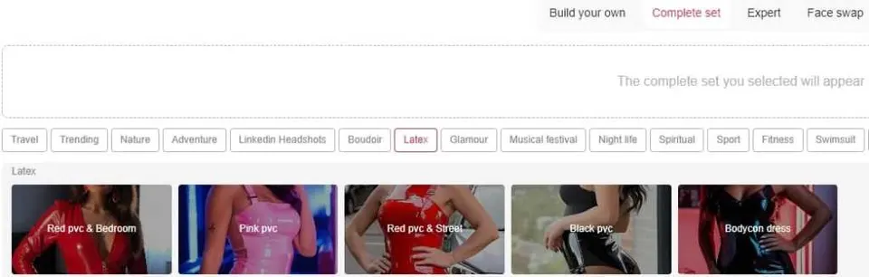 APOB AI style-selection interface with prompt modifiers and preset styles