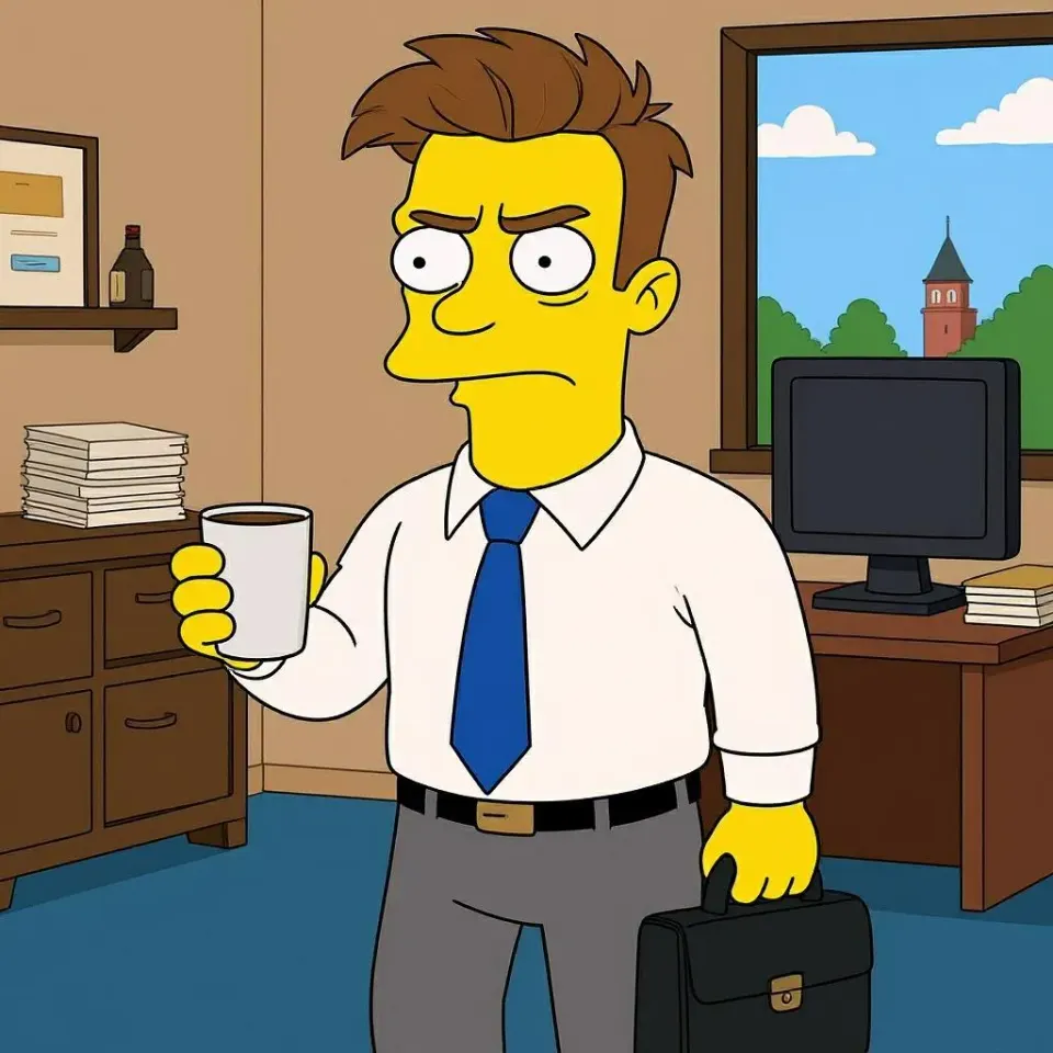 Simpson AI portrait of an Adult Man at Work.