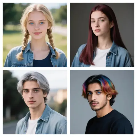 Verschiedene realistische KI-Modelle, die von einem KI-Tiktok-Videogenerator generiert wurden.