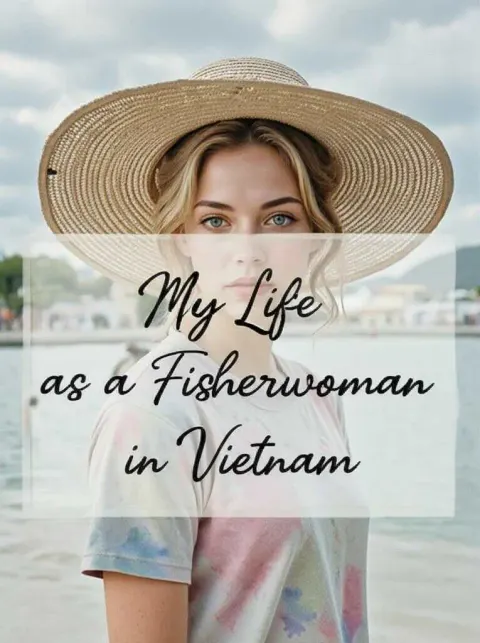 Vietnamesisches Mädchen mit Strohhut nutzt KI-Buchcover-Generator