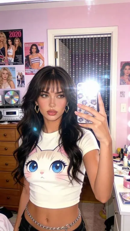 Virtual influencer mirror selfie created with APOB AI