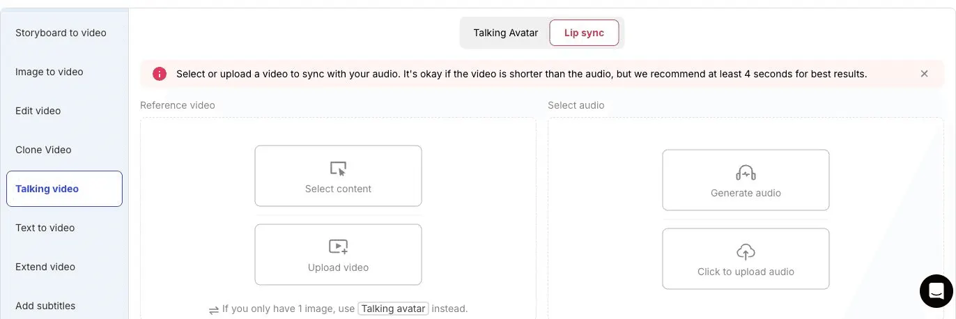APOB Lip Sync setup with separate reference-video and audio inputs