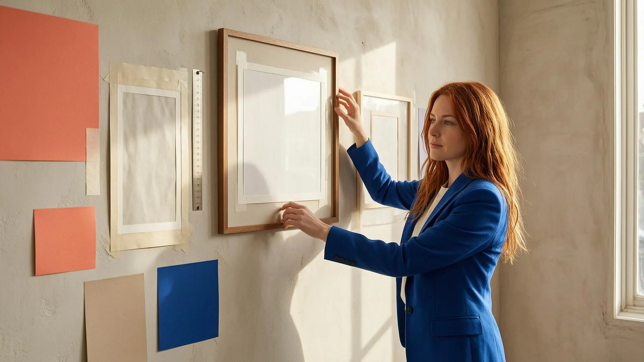 Thumbnail designer aligning wide, vertical, and square crop-safe image frames